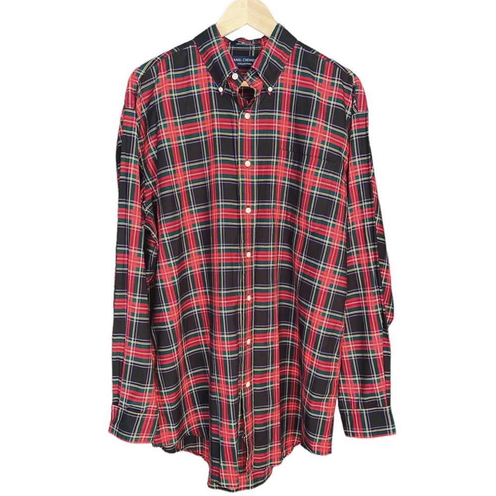 Daniel Cremieux Red Green Plaid Long Sleeve Shirt
